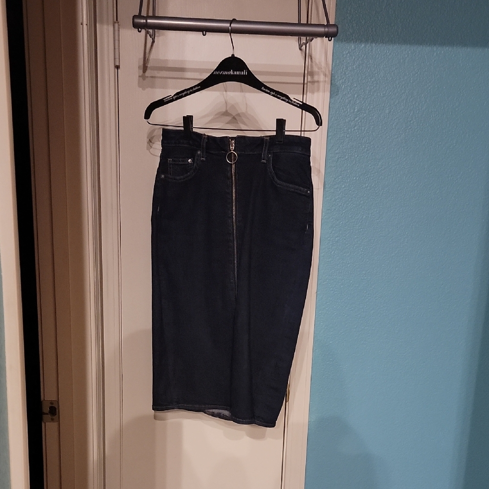 Dark Denim Pencil Skirt